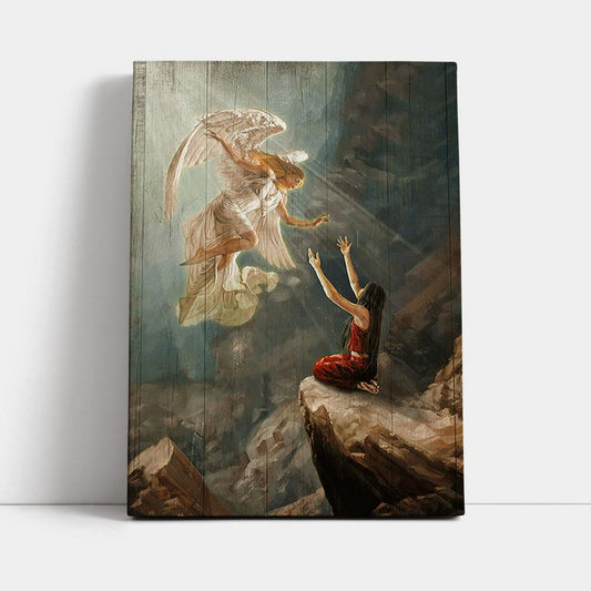 Angel The Way To Heaven Canvas Wall Art - Christian Canvas Prints - Bible Verse Canvas Art