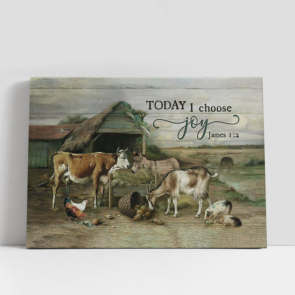 Animal farm Today I choose Canvas Wall Art, Bible Verse Canvas, Religious Prints