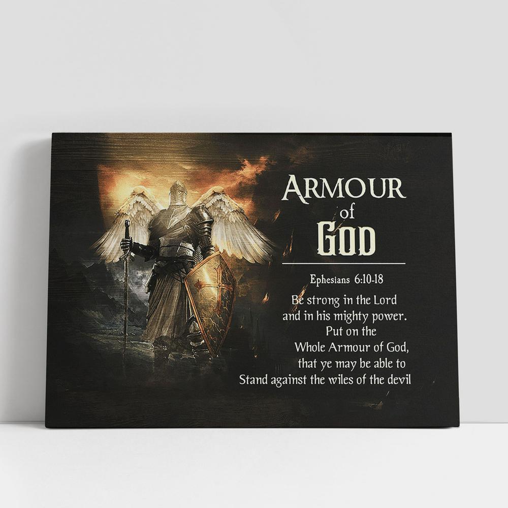 Armour of God The knight with wings Canvas Wall Art, Bible Verse Canvas, Religious Prints