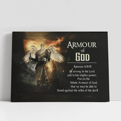 Armour of God The knight with wings Canvas Wall Art, Bible Verse Canvas, Religious Prints