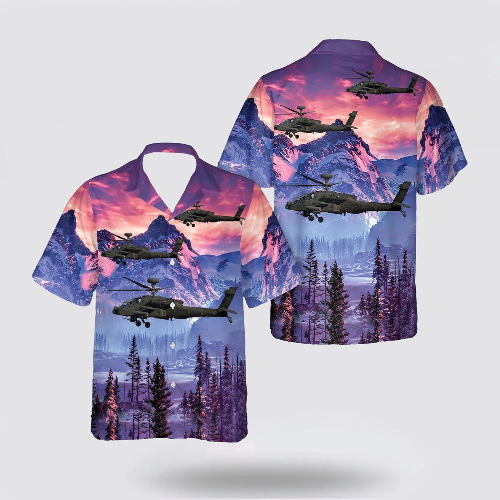 Army Hawaiian Shirt, Arizona Army NG, 1st Apache Helicopter Attack Battalion, 285th Aviation Regiment Boeing AH-64D Apache Longbow Hawaiian Shirt