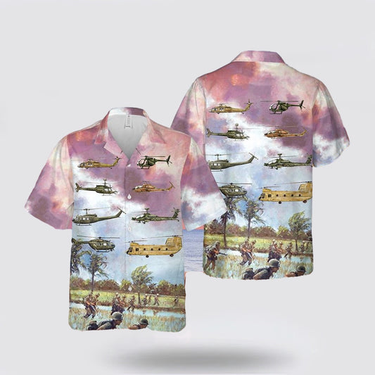 Army Hawaiian Shirt, Army Aviation Rotary Aircraft Hawaiian Shirt, Military Hawaiian Shirt