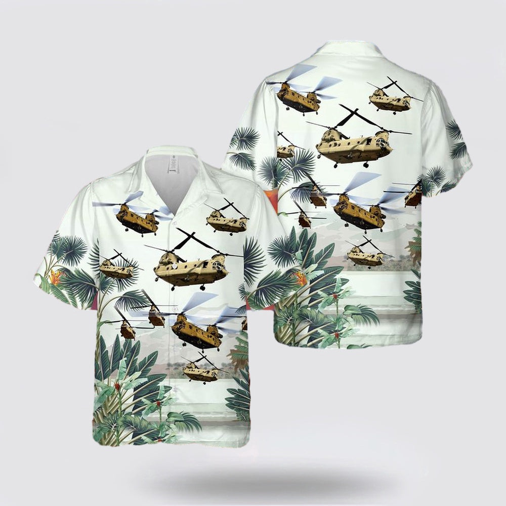 Army Hawaiian Shirt, Army Boeing CH-47 Chinook Hawaiian Shirt, Military Hawaiian Shirt