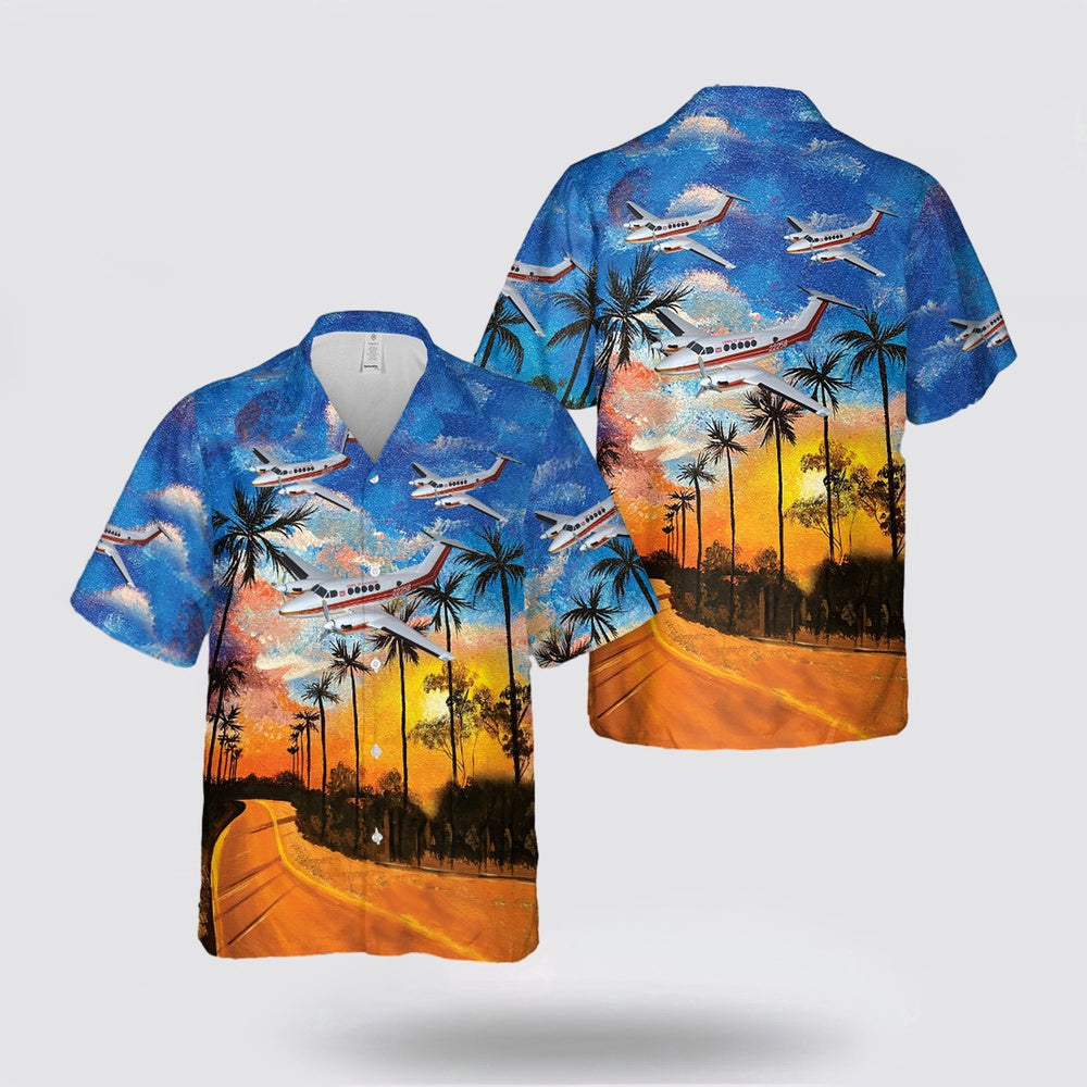 Army Hawaiian Shirt, Beechcraft 200 US Army Corps of Engineers airplane Hawaiian Shirt, Military Hawaiian Shirt