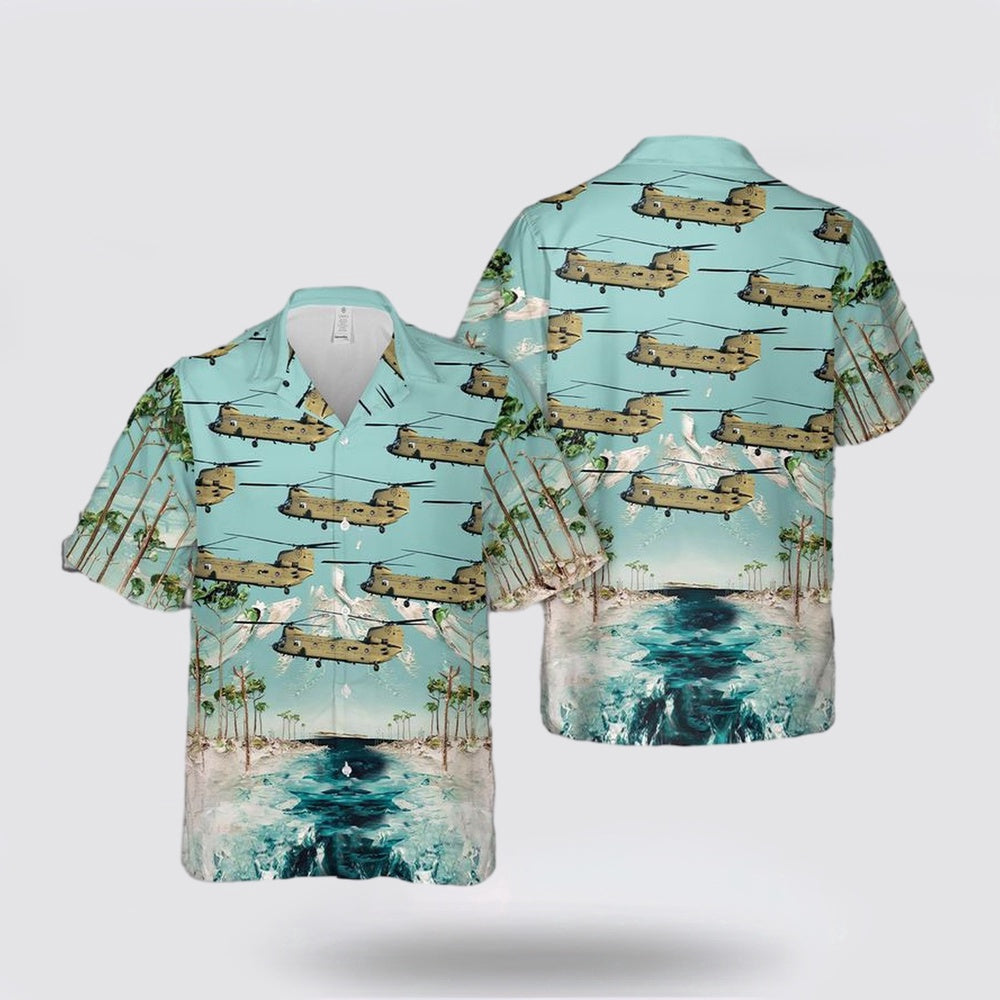Army Hawaiian Shirt, CH-47 Chinook US Army Hawaiian Shirt, Military Hawaiian Shirt