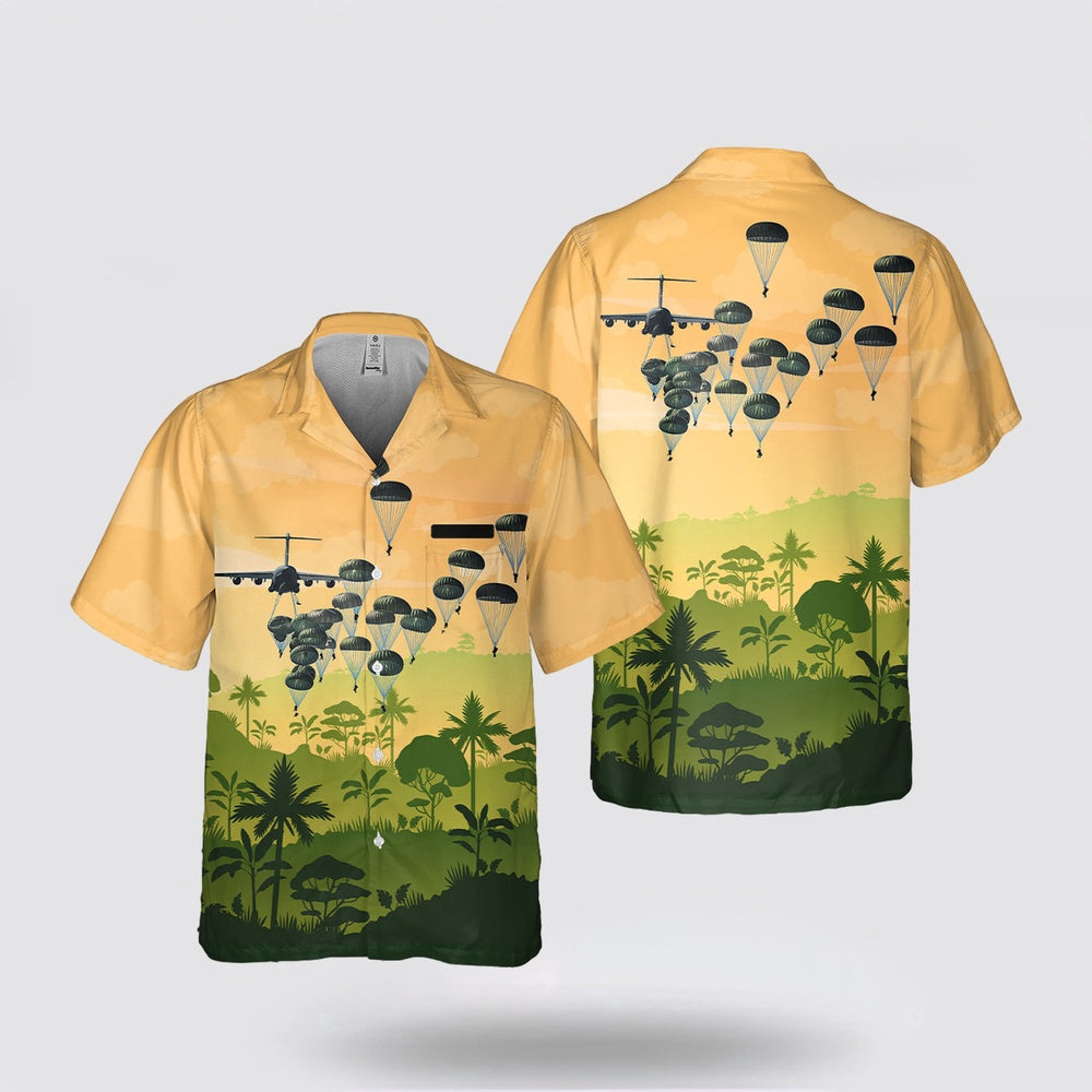 Army Hawaiian Shirt, Custom Name US Army Paratroopers With The 82nd Airborne Division Parachute Pocket Hawaiian Shirt