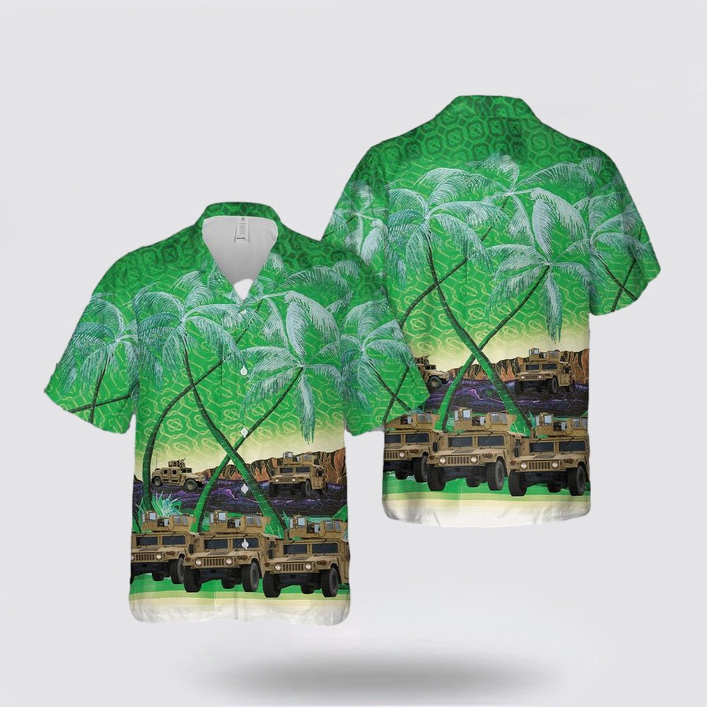 Army Hawaiian Shirt, HMMWV US Army Hawaiian Shirt, Military Hawaiian Shirt