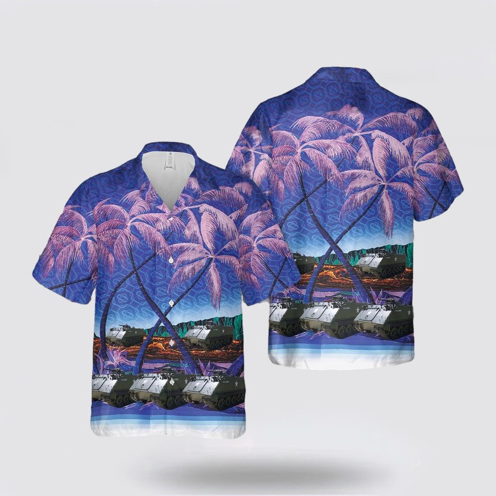 Army Hawaiian Shirt, M113 Tank US Army Hawaiian Shirt, Military Hawaiian Shirt