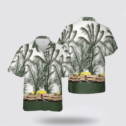 Army Hawaiian Shirt, M1 Abrams Tank US Army Hawaiian Shirt, Military Hawaiian Shirt