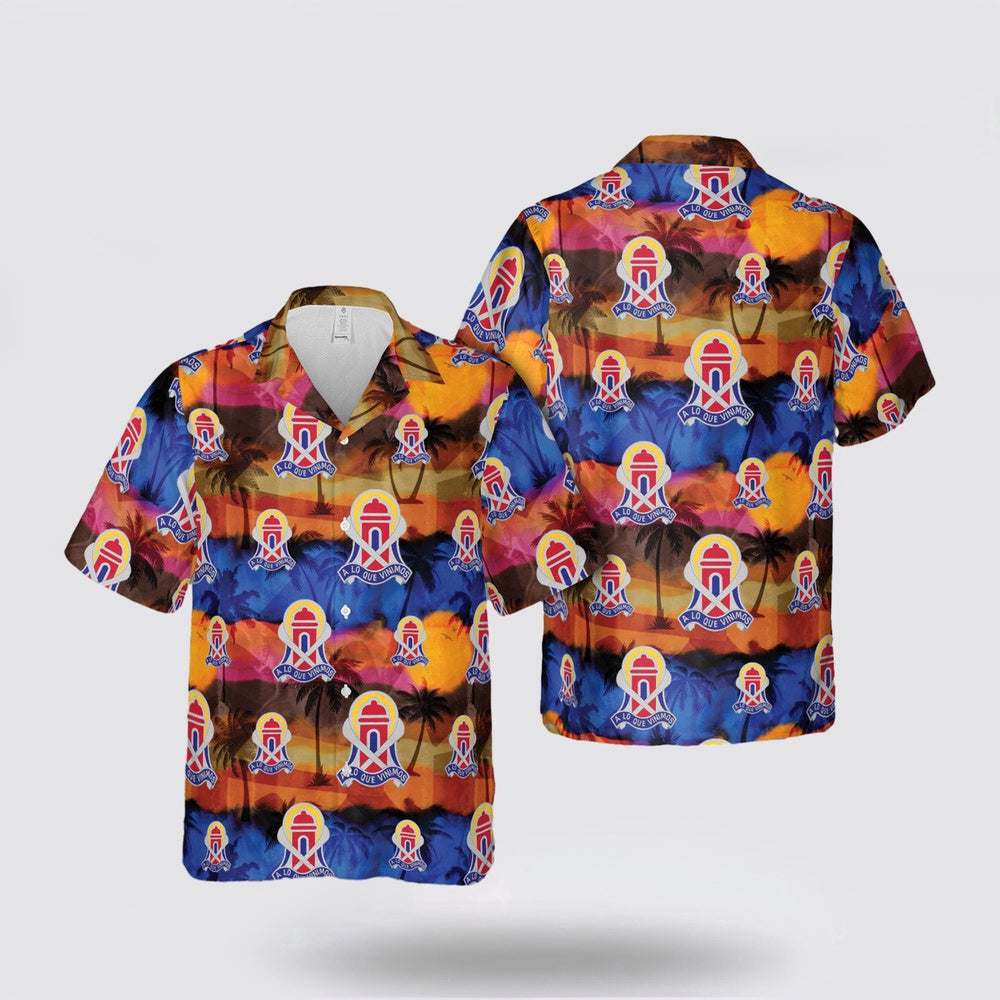 Army Hawaiian Shirt, Puerto Rico Army National Guard, 92nd Military Police Brigade (92nd MP Bde) Hawaiian Shirt, Military Hawaiian Shirt