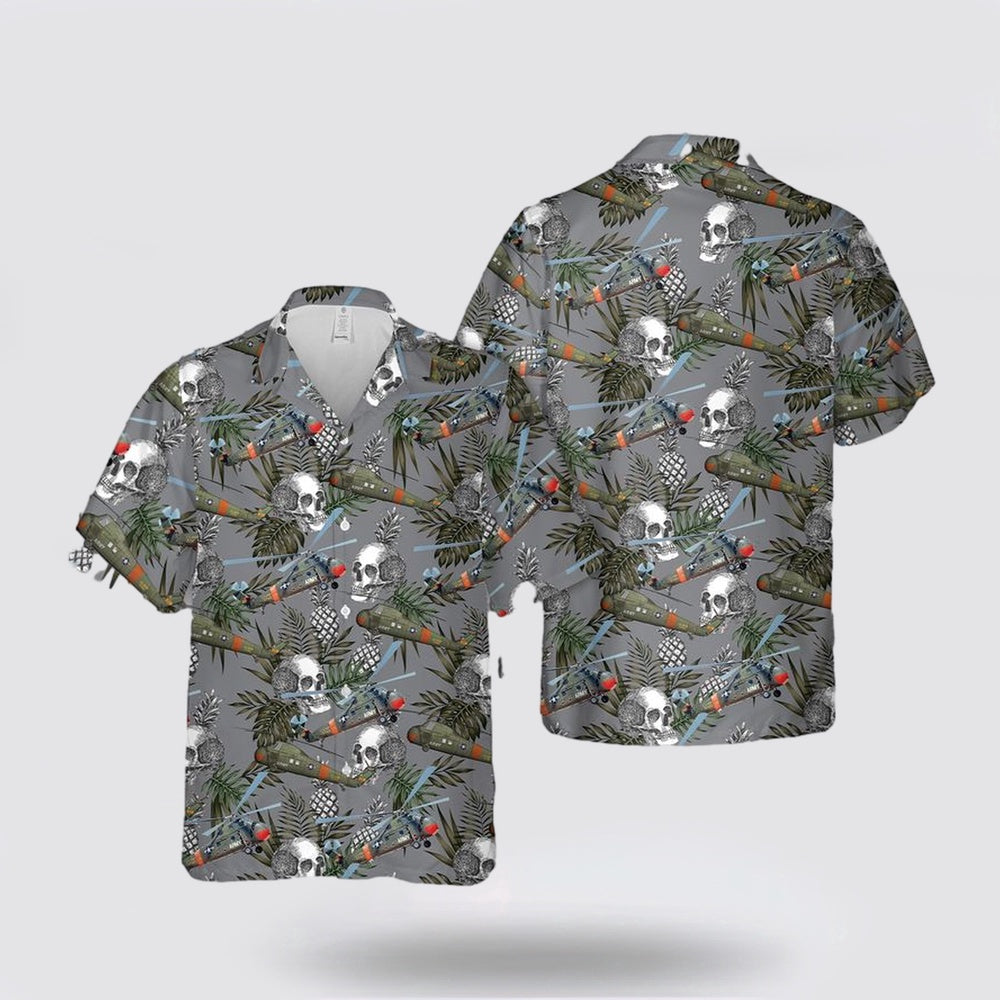 Army Hawaiian Shirt, Sikorsky H-34 US Army Hawaiian Shirt, Military Hawaiian Shirt