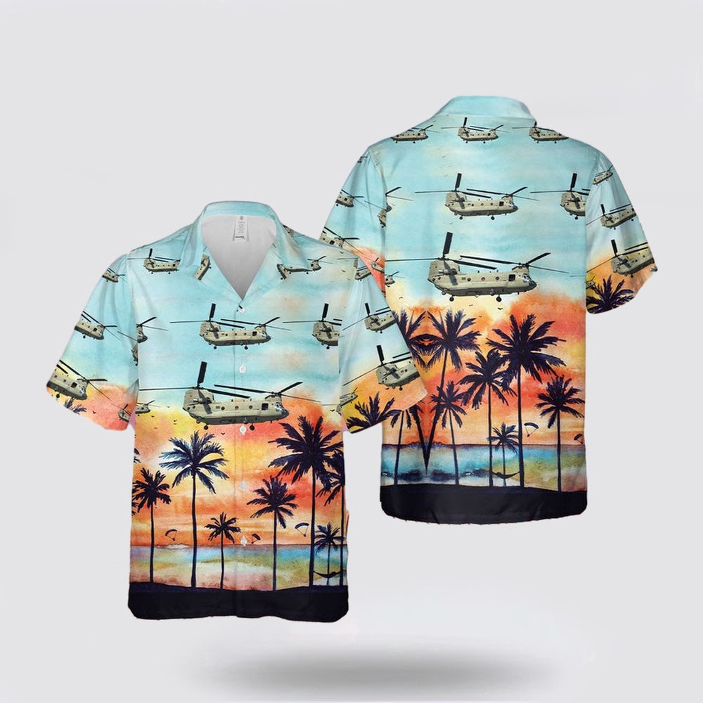 Army Hawaiian Shirt, US Army 101st Airborne Division CH-47 Hawaiian Shirt