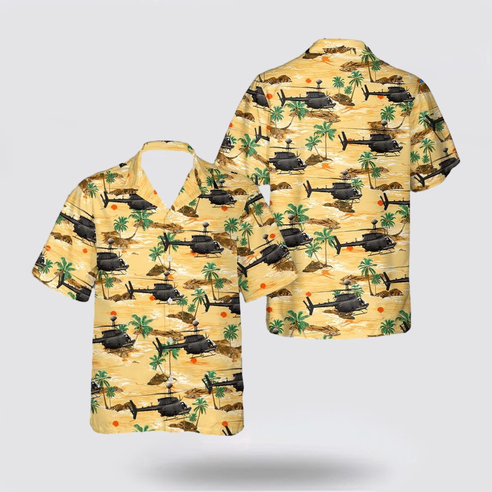 Army Hawaiian Shirt, US Army 101st Airborne Division OH-58 Hawaiian Shirt