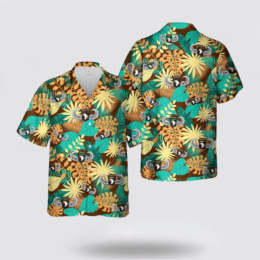 Army Hawaiian Shirt, US Army 101st Airborne Jump Wings Hawaiian Shirt, Military Hawaiian Shirt