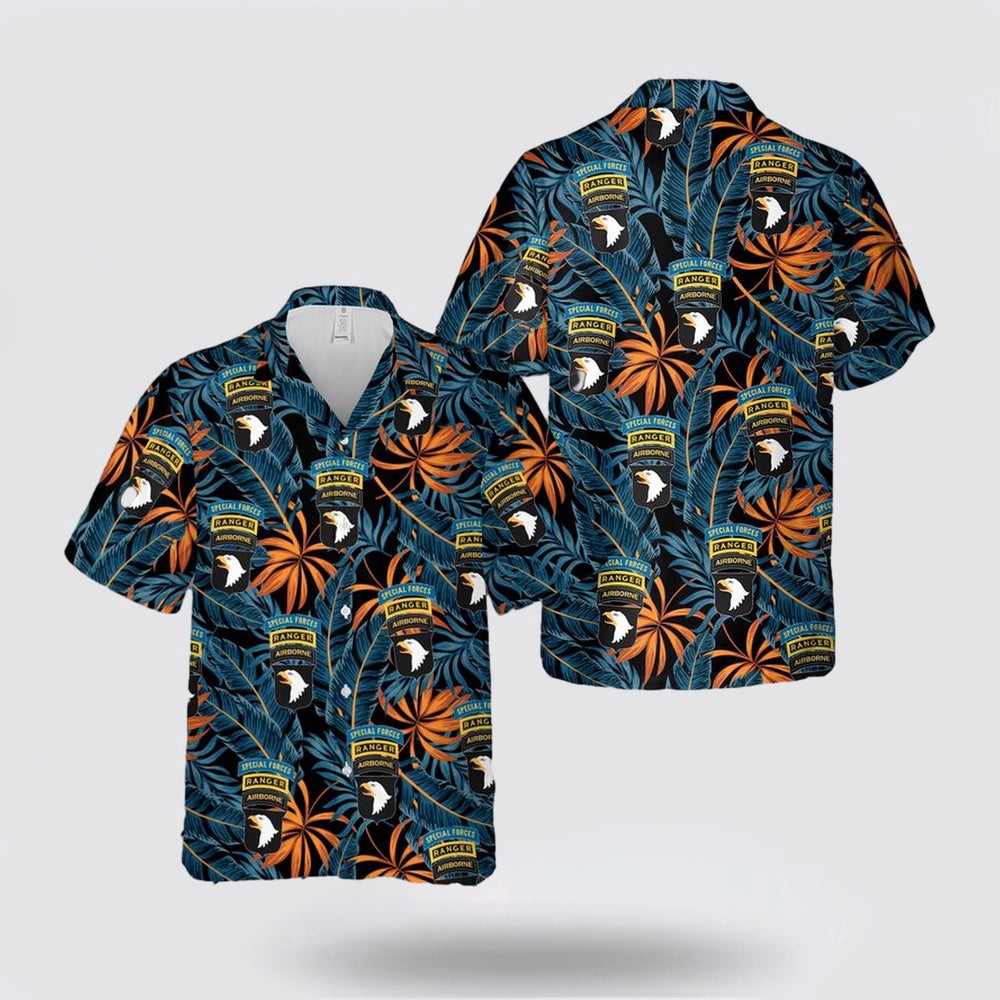 Army Hawaiian Shirt, US Army 101st Airborne Ranger Special Forces Hawaiian Shirt, Military Hawaiian Shirt