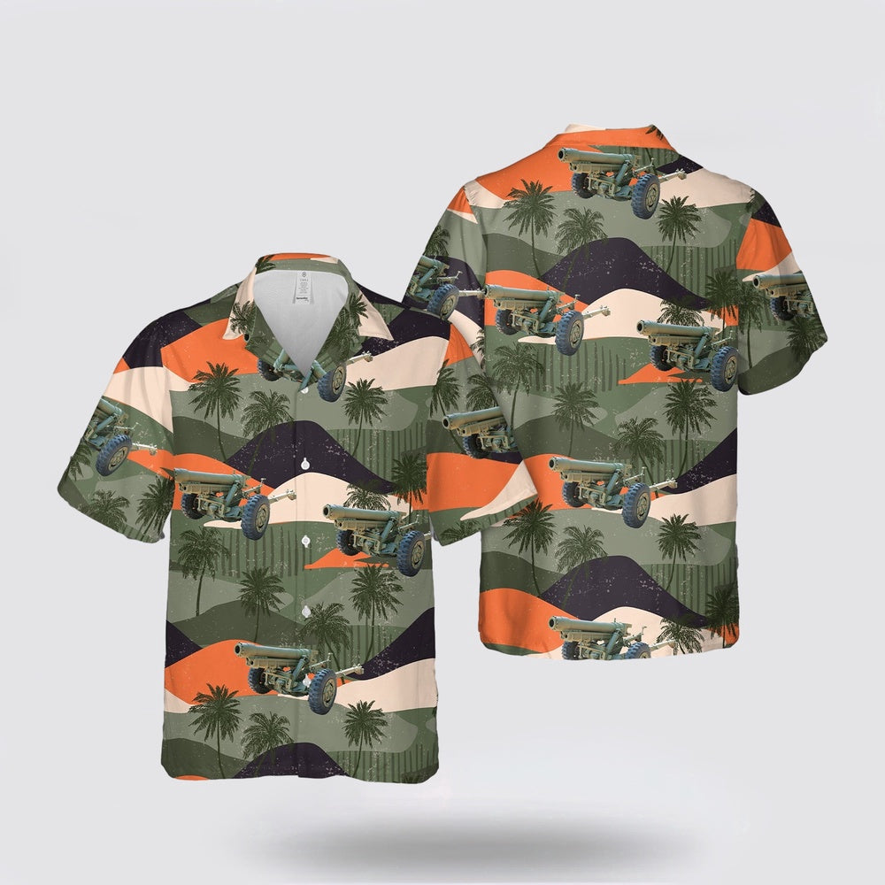Army Hawaiian Shirt, US Army 105 mm howitzer M3 Hawaiian Shirt, Military Hawaiian Shirt