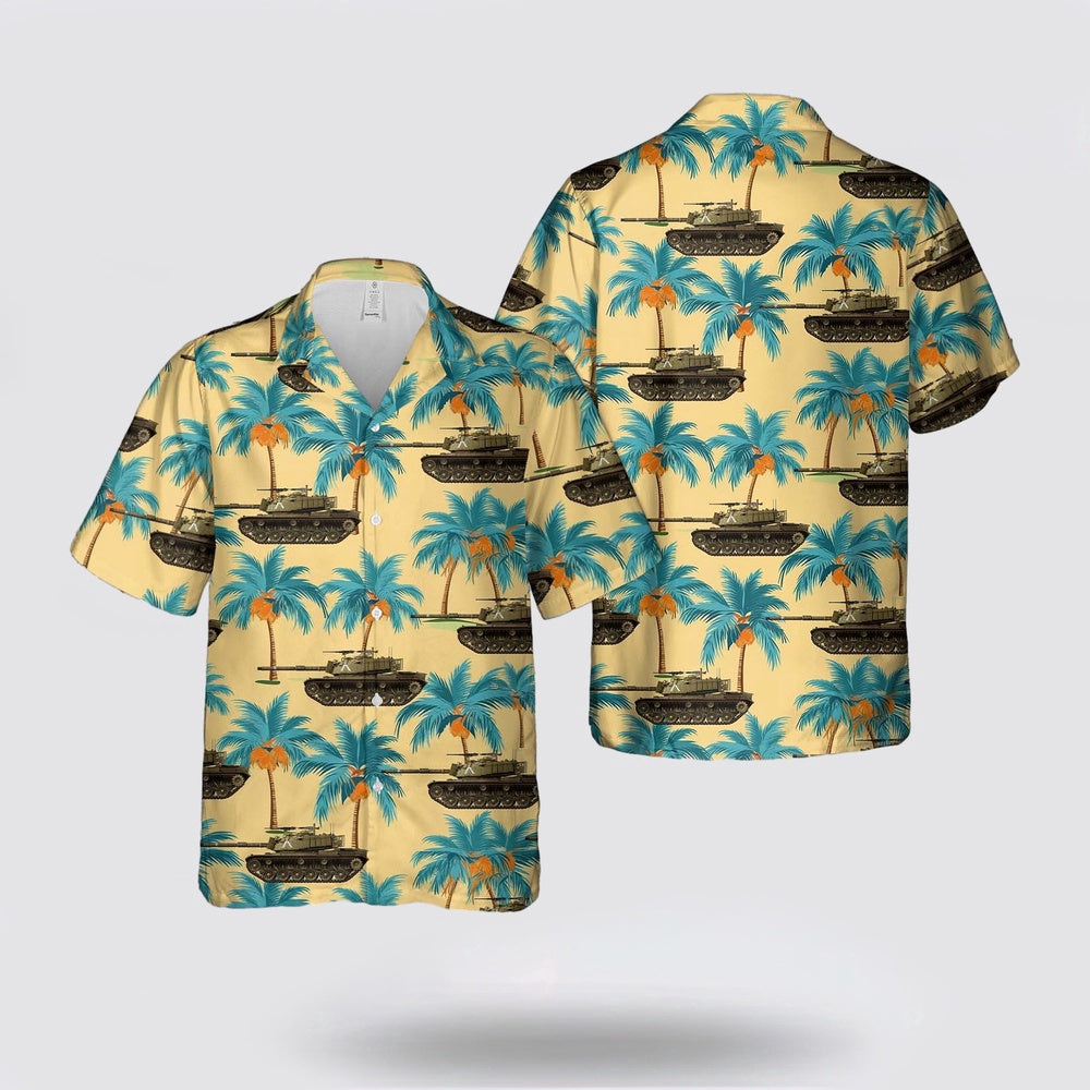 Army Hawaiian Shirt, US Army 105mm Gun Tank M60 Hawaiian Shirt, Military Hawaiian Shirt
