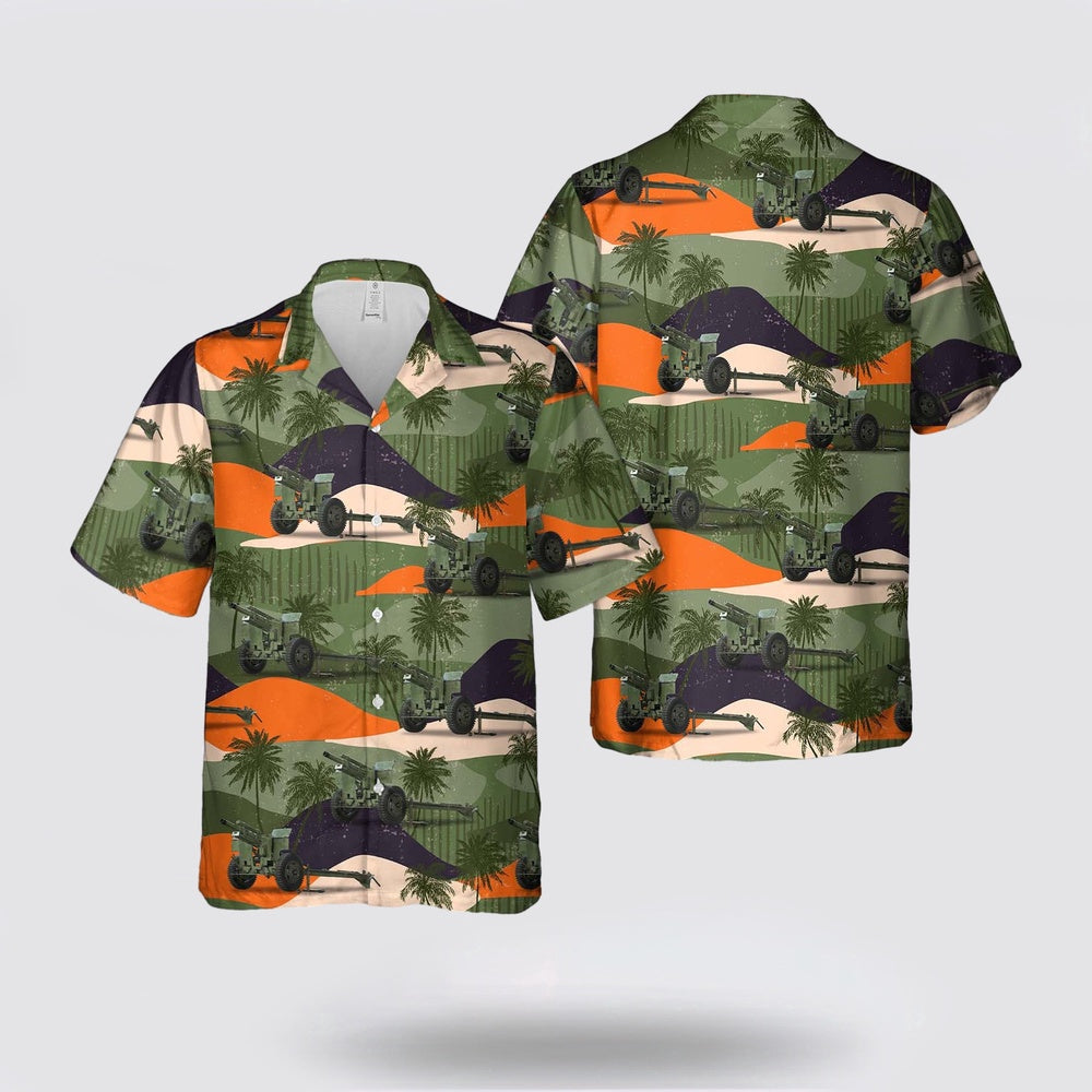 Army Hawaiian Shirt, US Army 105mm Howitzer M2A1 Hawaiian Shirt, Military Hawaiian Shirt