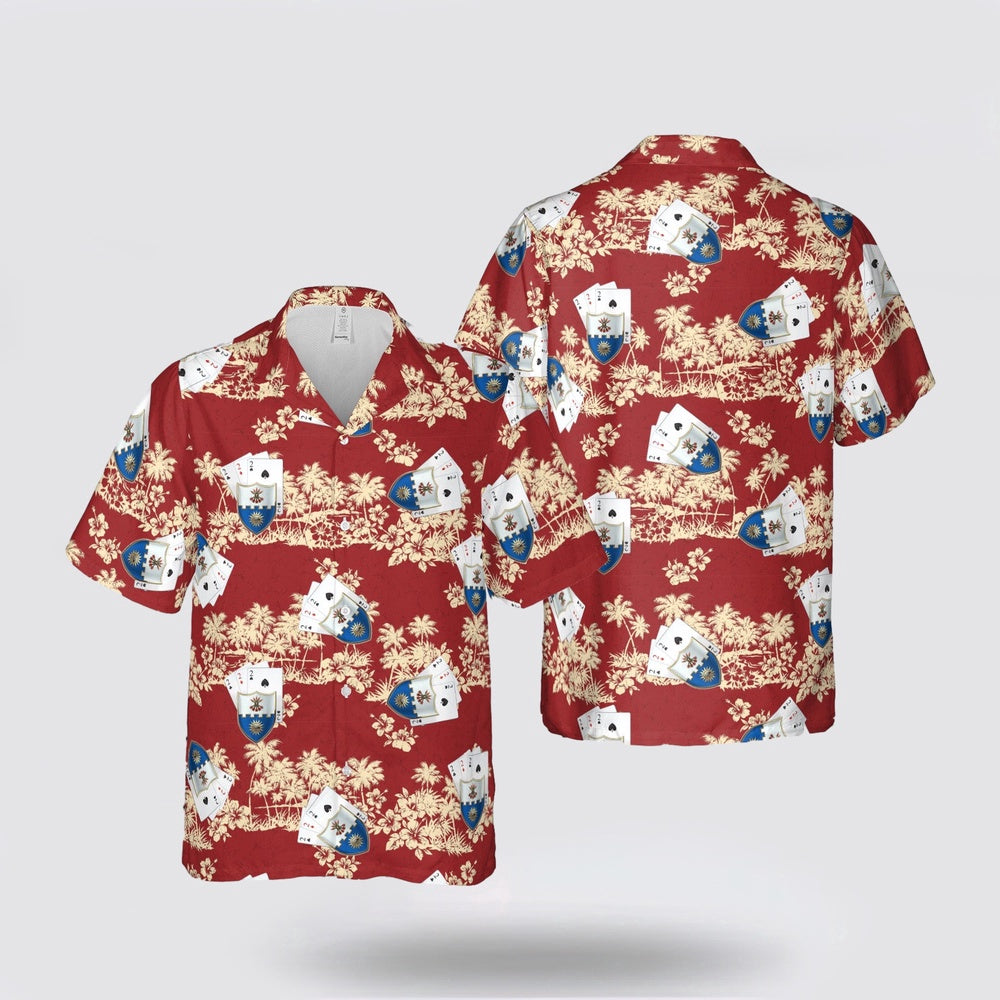 Army Hawaiian Shirt, US Army 10TH Mountain 2-22 Infantry TRIPLE DEUCE Hawaiian Shirt, Military Hawaiian Shirt