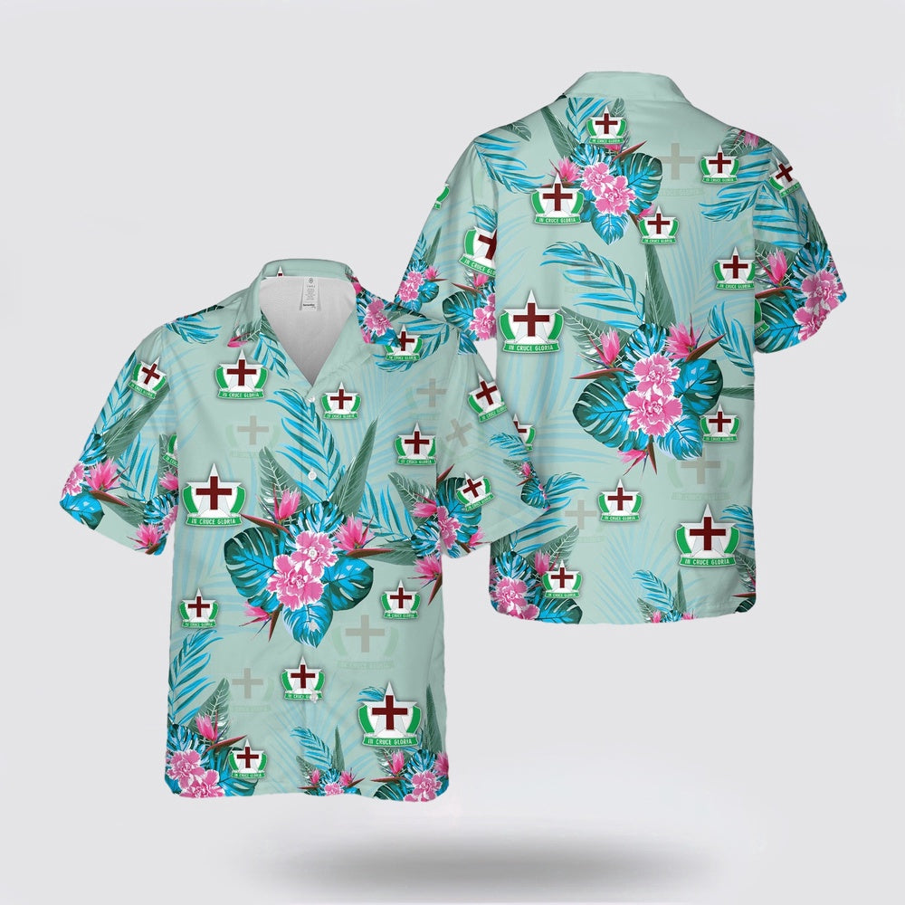 Army Hawaiian Shirt, US Army 12th Field Hospital Hawaiian Shirt, Military Hawaiian Shirt
