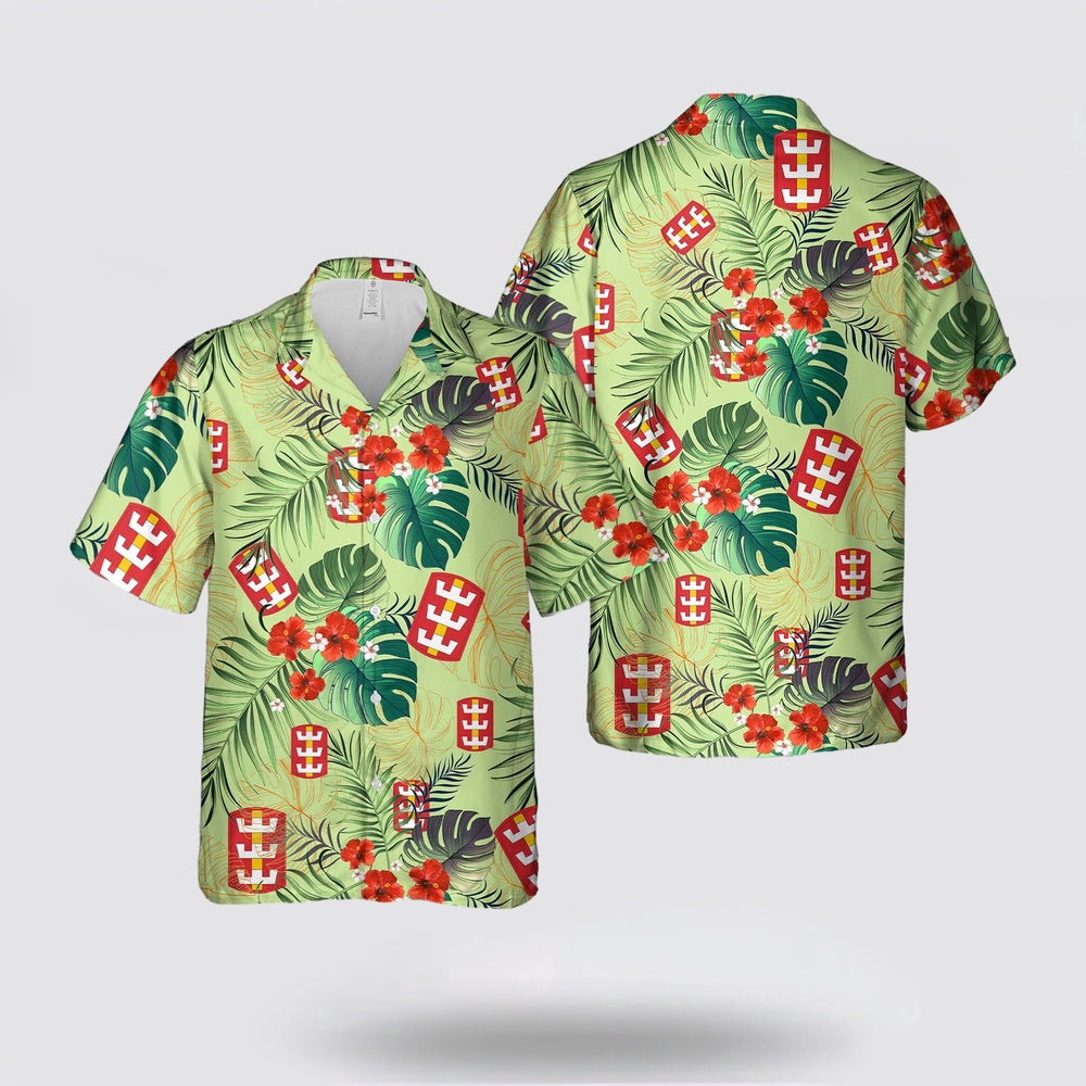 Army Hawaiian Shirt, US Army 130th Engineer Brigade Hawaiian Shirt, Military Hawaiian Shirt