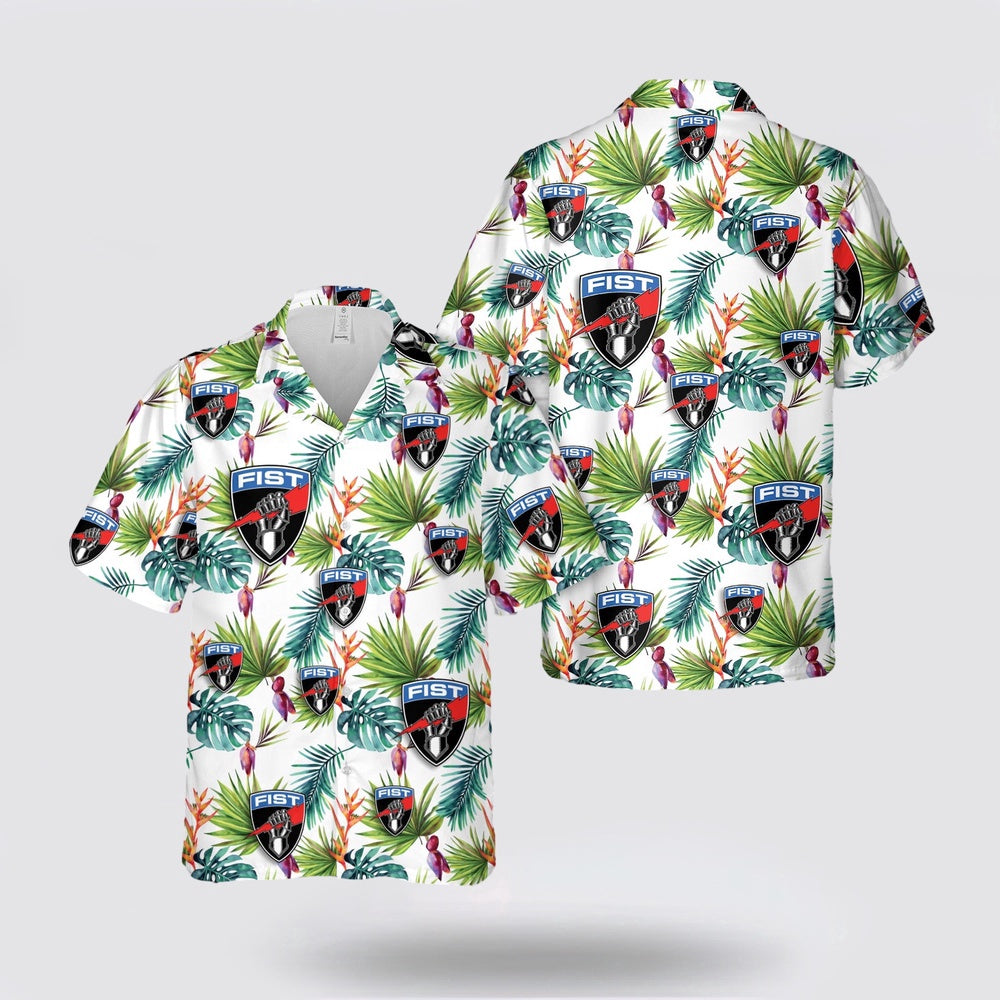 Army Hawaiian Shirt, US Army 13F FIST Hawaiian Shirt, Military Hawaiian Shirt