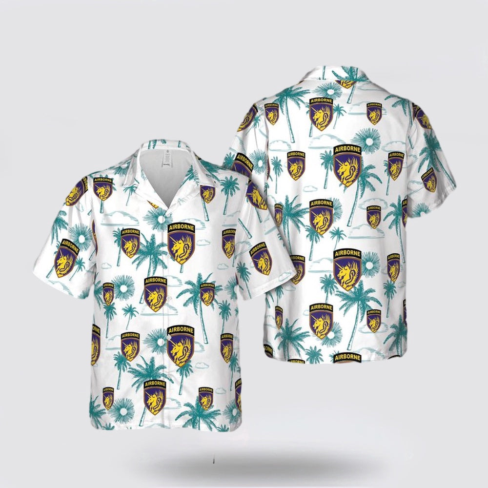 Army Hawaiian Shirt, US Army 13th Airborne Division Hawaiian Shirt, Military Hawaiian Shirt