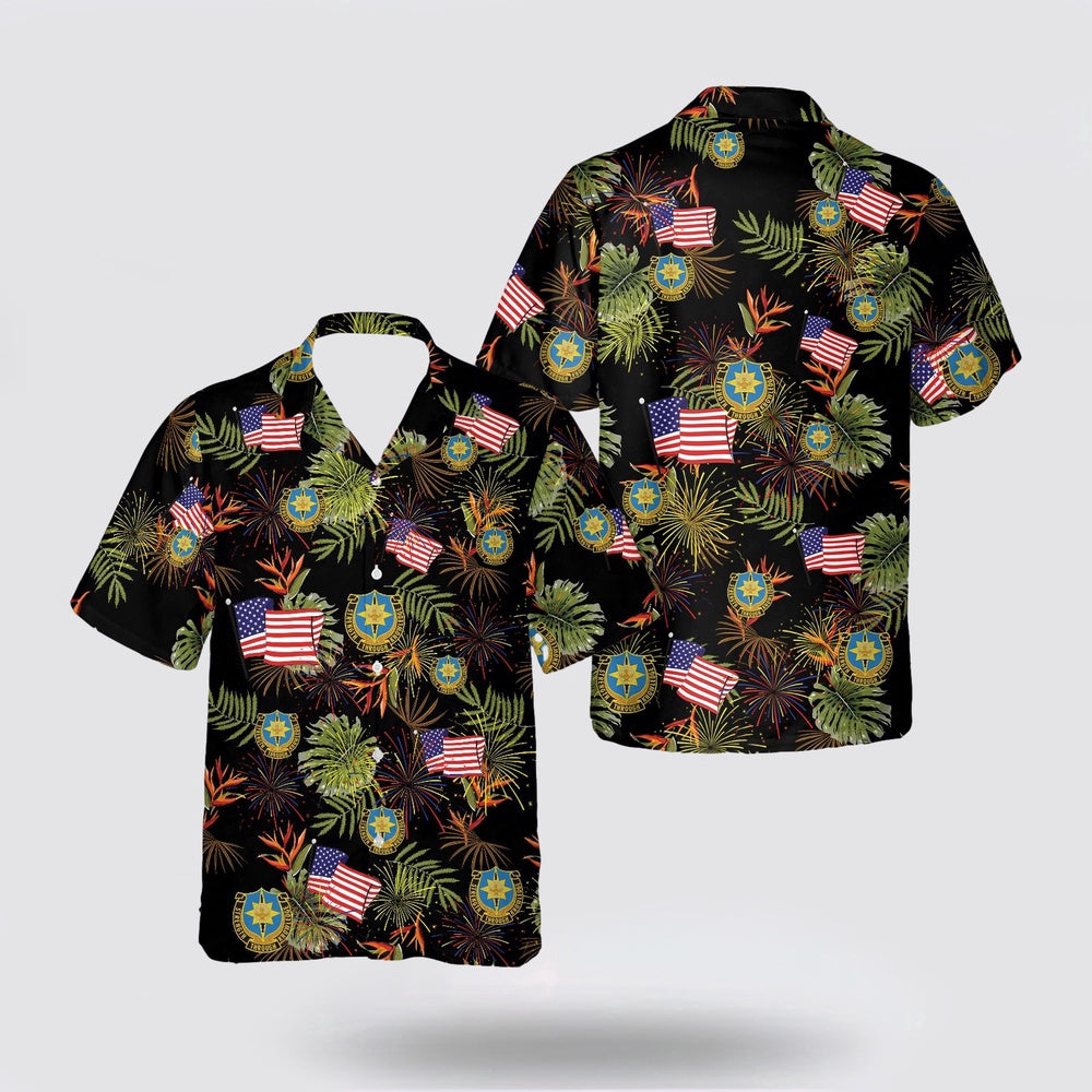 Army Hawaiian Shirt, US Army 141st Military Intelligence Battalion, 4th Of July Hawaiian Shirt, Military Hawaiian Shirt