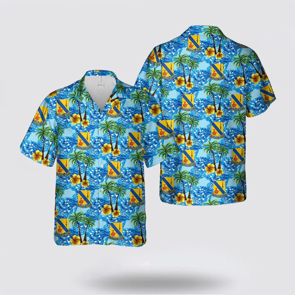 Army Hawaiian Shirt, US Army 14th Cavalry Regiment Hawaiian Shirt, Military Hawaiian Shirt