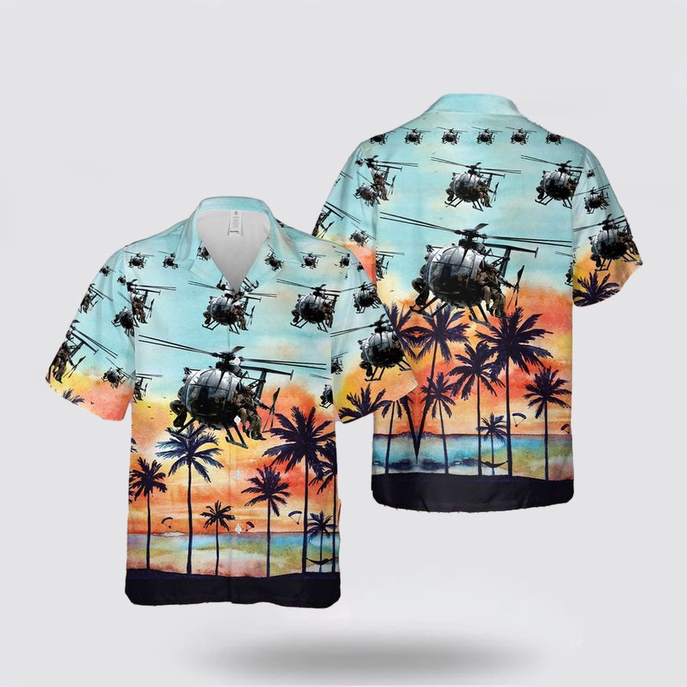 Army Hawaiian Shirt, US Army 160th Special Operations Aviation Regiment MH-6M Little Bird Hawaiian Shirt