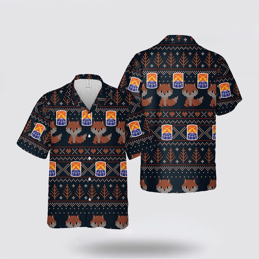 Army Hawaiian Shirt, US Army 160th Theater Signal BDE Christmas Hawaiian Shirt, Military Hawaiian Shirt