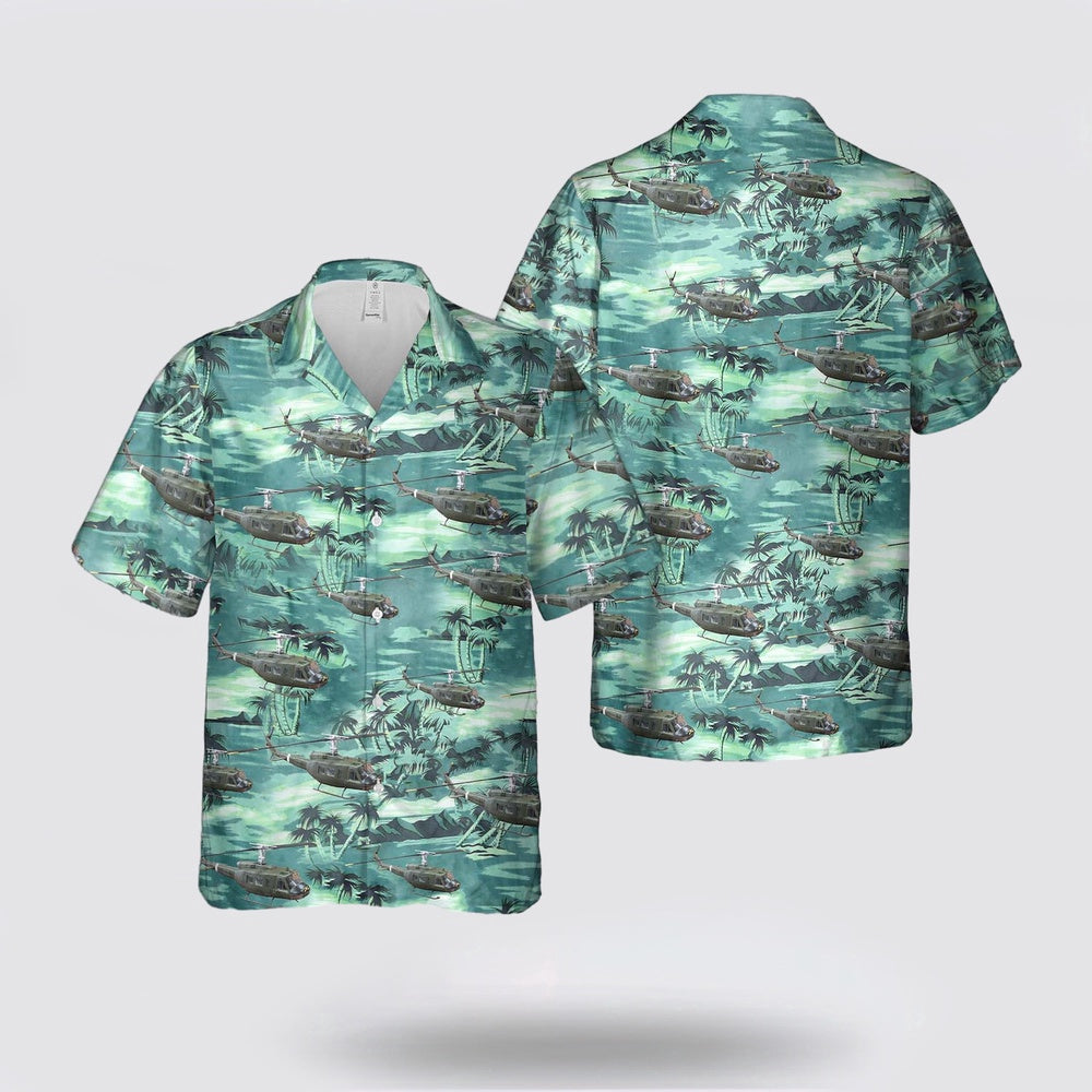 Army Hawaiian Shirt, US Army 175th AHC Outlaws UH-1H Huey Hawaiian Shirt, Military Hawaiian Shirt