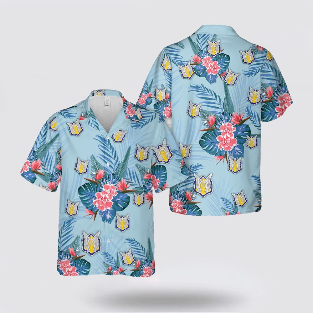 Army Hawaiian Shirt, US Army 17th Cavalry Regiment Unit Crest Hawaiian Shirt, Military Hawaiian Shirt