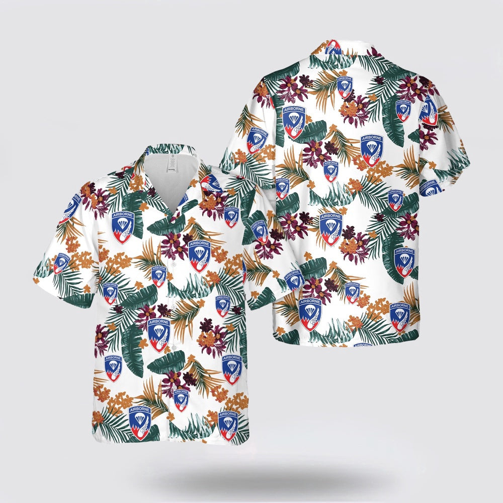 Army Hawaiian Shirt, US Army 187th Airborne Regimental Combat Team Hawaiian Shirt, Military Hawaiian Shirt