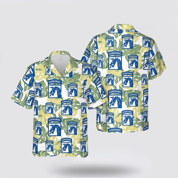 Army Hawaiian Shirt, US Army 18th Airborne Corps Sky Dragons Hawaiian Shirt, Military Hawaiian Shirt