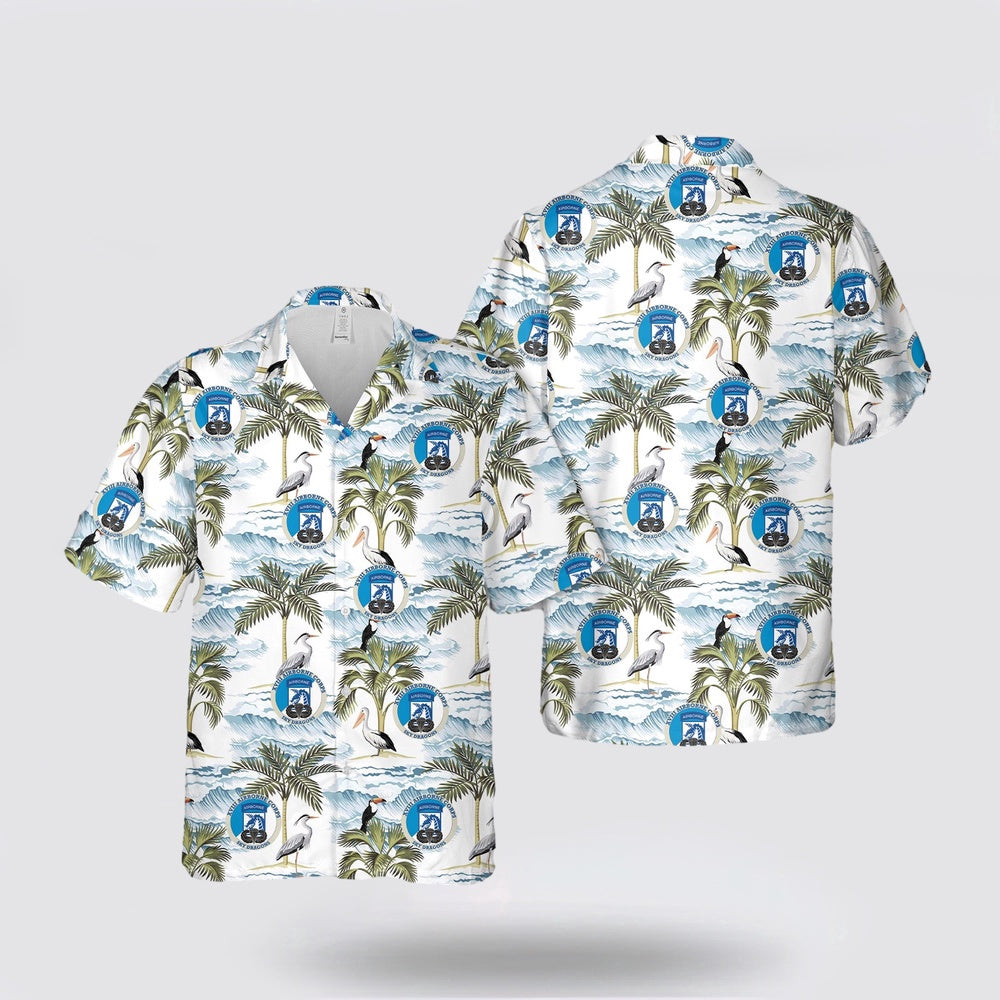 Army Hawaiian Shirt, US Army 18th Airborne Corps with Jump Wings Hawaiian Shirt, Military Hawaiian Shirt