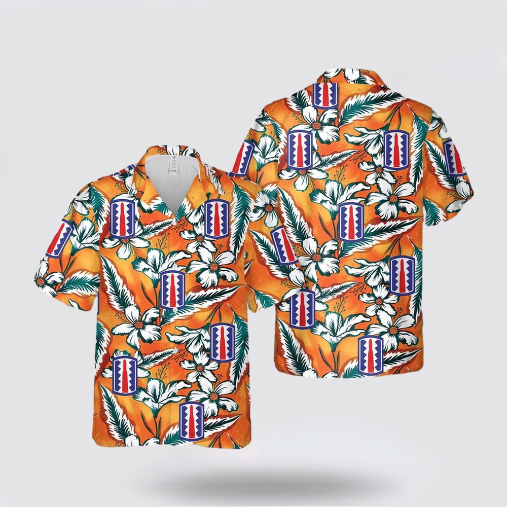 Army Hawaiian Shirt, US Army 197th Infantry Brigade Hawaiian Shirt, Military Hawaiian Shirt