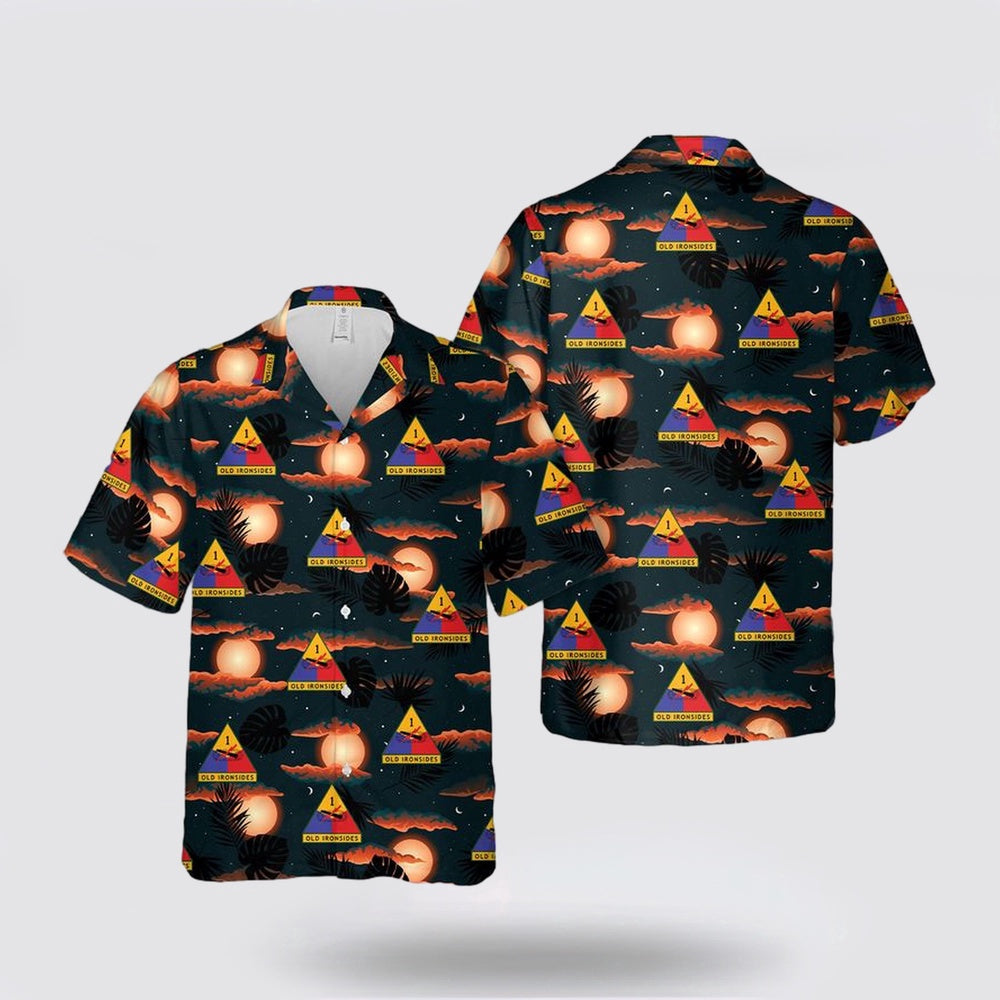 Army Hawaiian Shirt, US Army 1st Armored Division Sustainment Brigade Hawaiian Shirt, Military Hawaiian Shirt