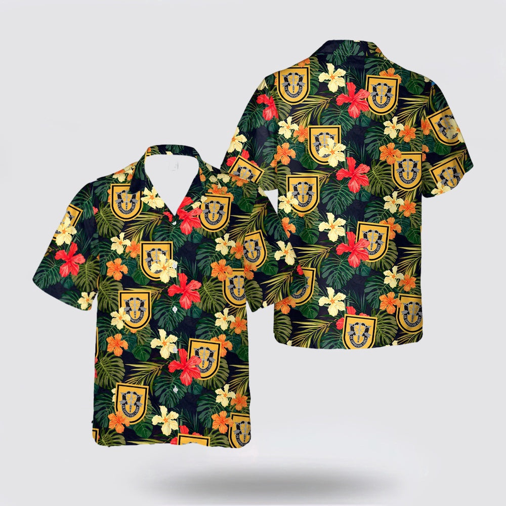 Army Hawaiian Shirt, US Army 1st Special Forces Group (1st SFG) Hawaiian Shirt, Military Hawaiian Shirt