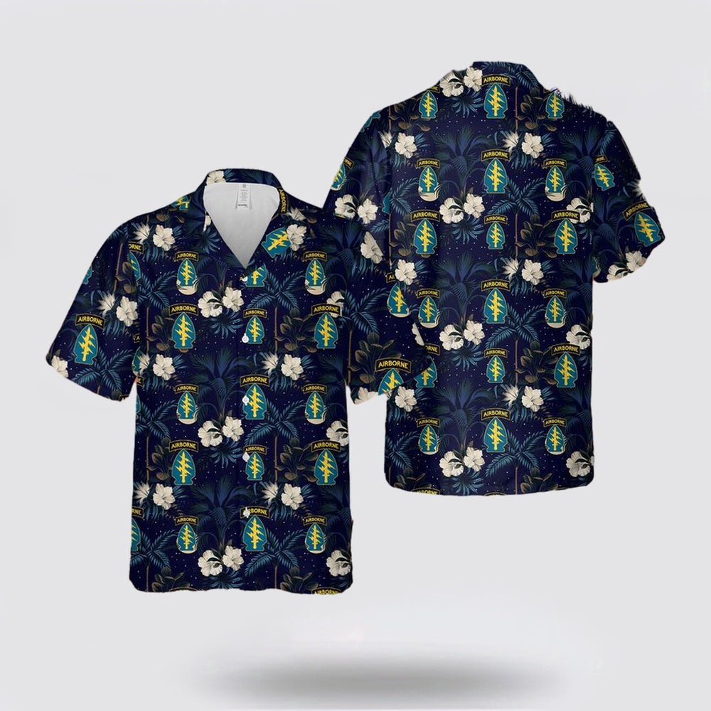 Army Hawaiian Shirt, US Army 1st Special Forces Group (United States) Hawaiian Shirt, Military Hawaiian Shirt