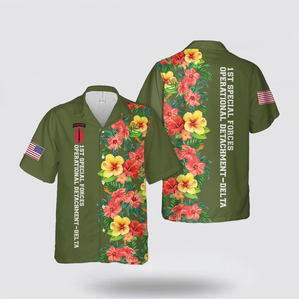 Army Hawaiian Shirt, US Army 1st Special Forces Operational Detachment Delta 1st SFOD-D Hawaiian Shirt