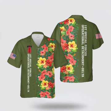 Army Hawaiian Shirt, US Army 1st Special Forces Operational Detachment Delta 1st SFOD-D Hawaiian Shirt