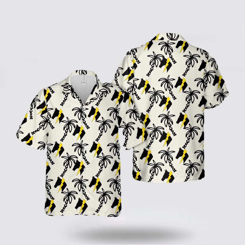 Army Hawaiian Shirt, US Army 2-12 CAV “THUNDERHORSE” Battalion Hawaiian Shirt, Military Hawaiian Shirt