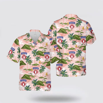 Army Hawaiian Shirt, US Army 20th Engineer Brigade Airborne Hawaiian Shirt, Military Hawaiian Shirt