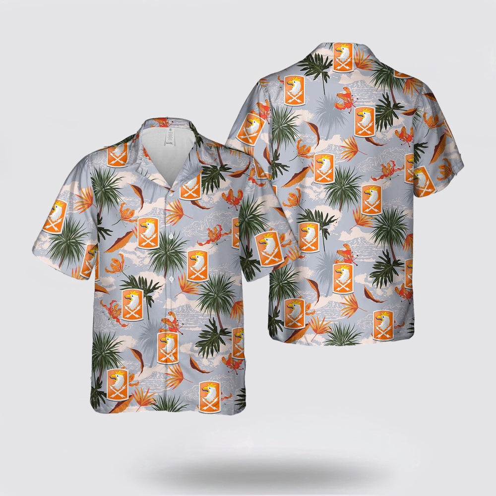 Army Hawaiian Shirt, US Army 22nd Signal Brigade Hawaiian Shirt, Military Hawaiian Shirt