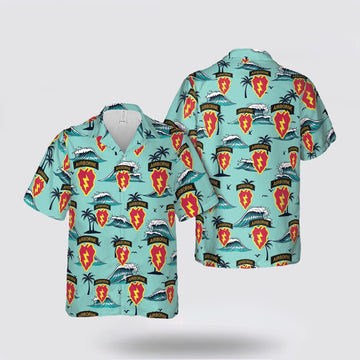 Army Hawaiian Shirt, US Army 24th Infantry Division Hawaiian Shirt, Military Hawaiian Shirt