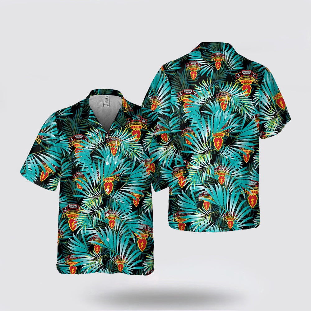 Army Hawaiian Shirt, US Army 25th Infantry Ranger Long Range Patrol Pocket Hawaiian Shirt, Military Hawaiian Shirt