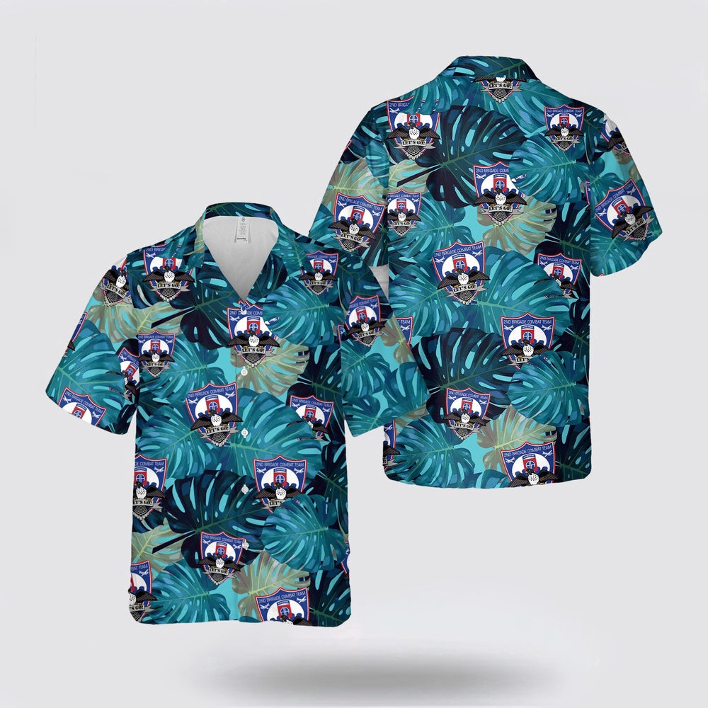 Army Hawaiian Shirt, US Army 2nd Brigade Combat Team, 82nd Airborne Division Hawaiian Shirt, Military Hawaiian Shirt