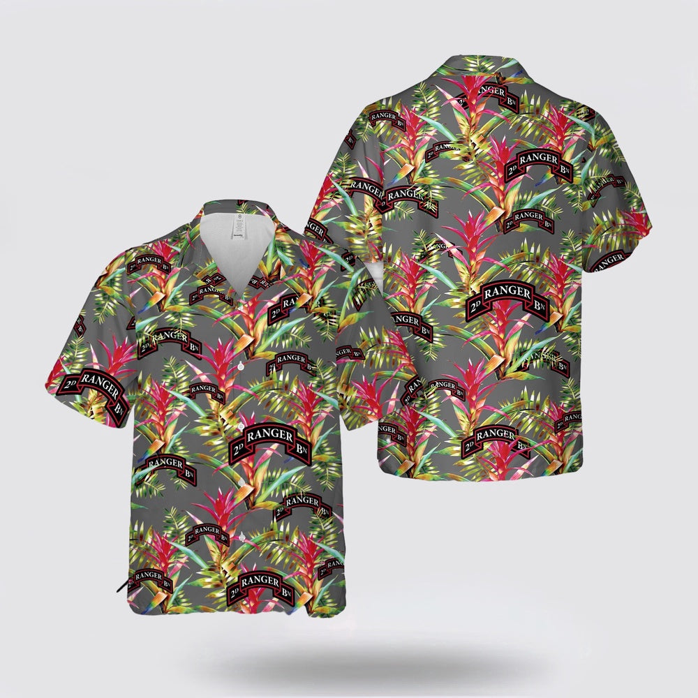 Army Hawaiian Shirt, US Army 2nd Ranger Battalion Hawaiian Shirt, Military Hawaiian Shirt