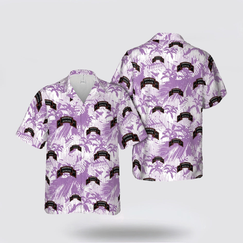 Army Hawaiian Shirt, US Army 2nd Ranger Infantry Company (Airborne) Hawaiian Shirt, Military Hawaiian Shirt
